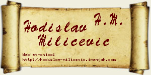 Hodislav Milićević vizit kartica